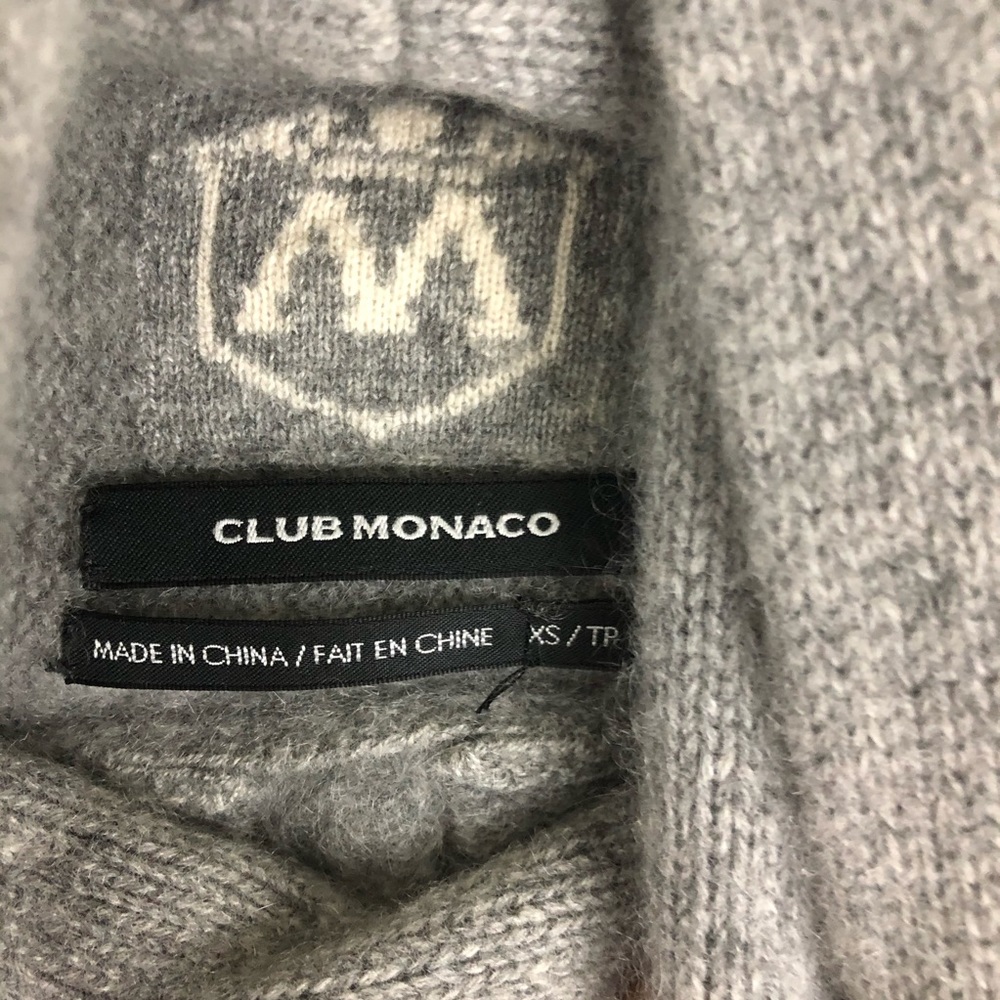 Club Monaco Grey Cashmere Cropped Sweater - Picture 3 of 4